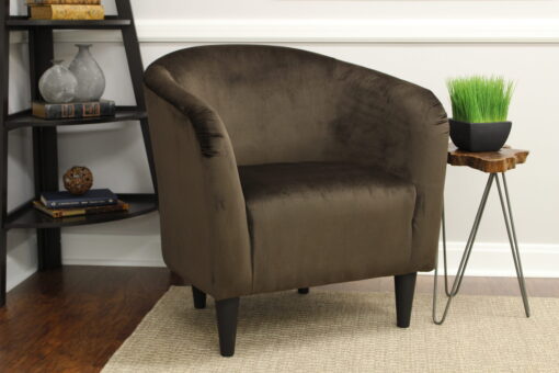 Mainstays Microfiber Tub Accent Chair, Chocolate Brown