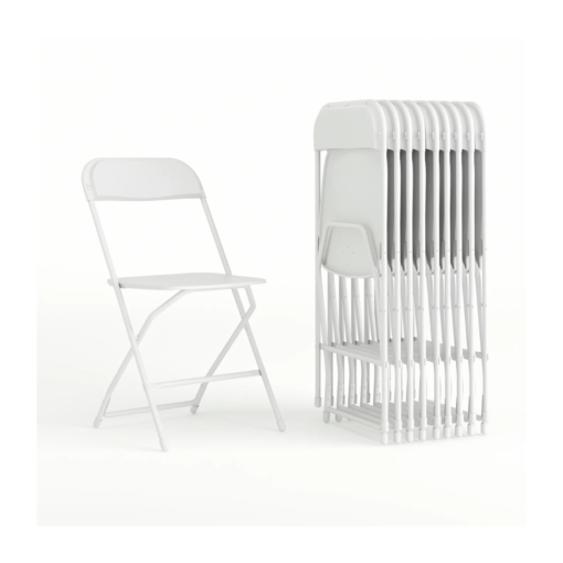 Flash Furniture Hercules Series Plastic Folding Chair White - Lightweight Folding Chair, Adult