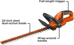 BLACK+DECKER 20V MAX Cordless Hedge Trimmer, 22-Inch, Tool Only (LHT2220B)