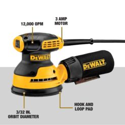 DEWALT DWE6421K Orbital Sander Kit, 5 inch, 3 amp, Corded, 12,000 OPM