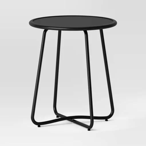 Room Essentials 3pc Metal Patio Bistro Set, Outdoor Furniture Set - Black