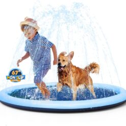 VISTOP Non-Slip Splash Pad for Kids and Dog, Thicken Sprinkler Pool Summer Outdoor Water Toys