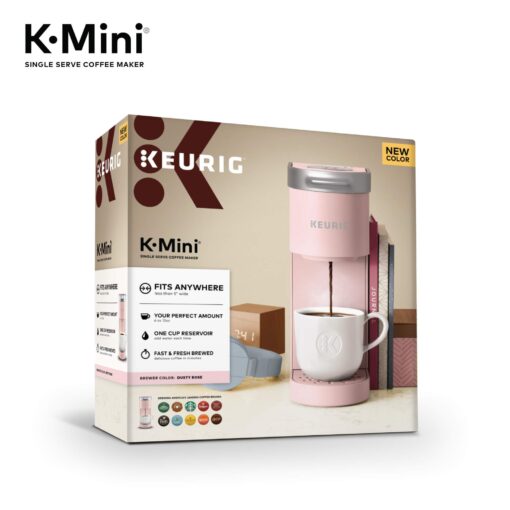 Keurig K-Mini Single Serve K-Cup Pod Coffee Maker, Dusty Rose, 6 to 12 oz. Brew Sizes