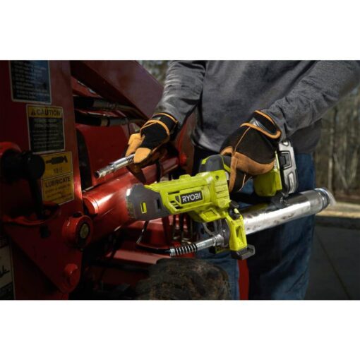 RYOBI ONE+ 18V Cordless Grease Gun with 2.0 Ah Battery and Charger