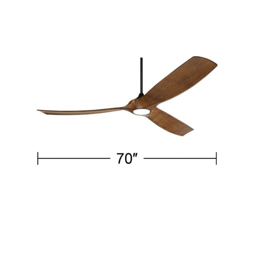 Casa Vieja 70" Kona Wind Black-Koa LED DC Damp Rated Ceiling Fan with Remote