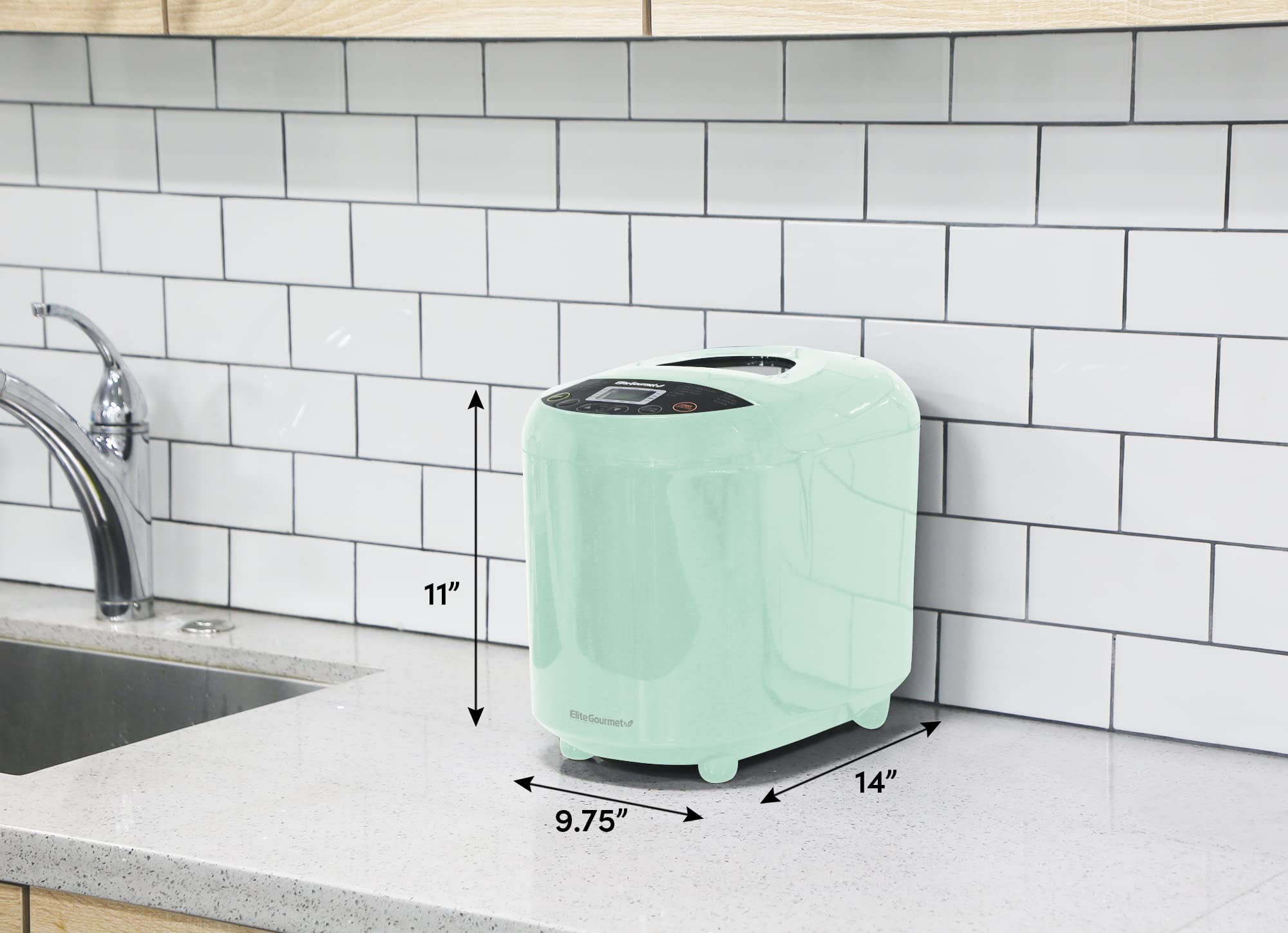 Elite Gourmet EBM8103M Programmable Bread Maker Machine 3 Loaf Sizes, 2 Lbs, Mint Elite Gourmet EBM8103M Programmable Bread Maker Machine 3 Loaf Sizes, 2 Lbs, Mint