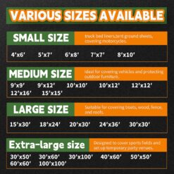 RAINDEWAY Large Tarps 30x30 Feet, 5.5 Mil - Multipurpose Waterproof Poly Tarp Cover, Silver/Blue Tarp