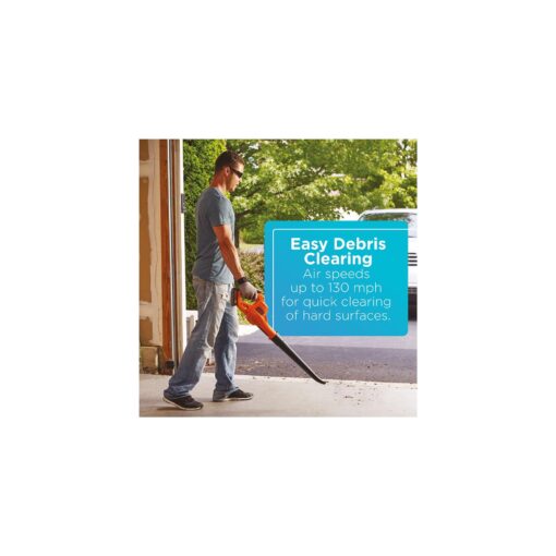 BLACK+DECKER LSW221 20V MAX Cordless Leaf Blower, Lawn Sweeper, 130 mph Air Speed, Lightweight Design, Battery and Charger Included