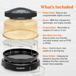 Nuwave Oven Pro Plus Air Fryer, Infra-Red Countertop, PFAS Free, Black