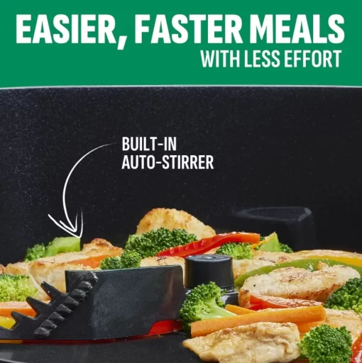 Power XL StirMax 7.5 Qt Multi-Cooker with Auto Stir/Shred Paddle and 9 Presets, Matte Black