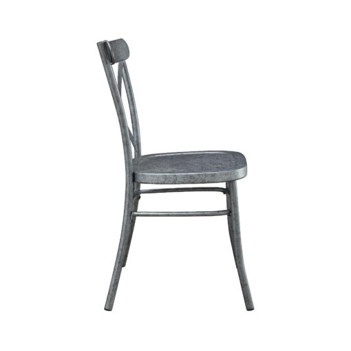 Better Homes and Gardens Collin Distressed Dining Chair, Set of 2, Silver Finish