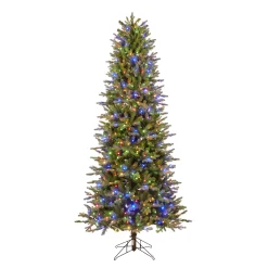 GE 7.5-ft Slim Aspen Fir Easy Shape Pre-lit LED Artificial Christmas Tree