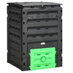Outsunny Garden Compost Bin, 120 Gallon (450L) Garden Composter, Black