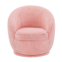 Better Homes & Gardens Mira Kids Swivel Chair, Rose Faux Shearling