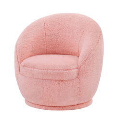 Better Homes & Gardens Mira Kids Swivel Chair, Rose Faux Shearling