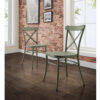 Better Homes and Gardens Collin Distressed Dining Chair, Set of 2, Green Finish
