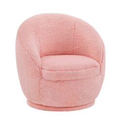 Better Homes & Gardens Mira Kids Swivel Chair, Rose Faux Shearling