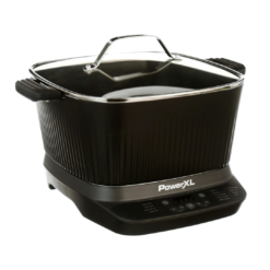 Power XL StirMax 7.5 Qt Multi-Cooker with Auto Stir/Shred Paddle and 9 Presets, Matte Black