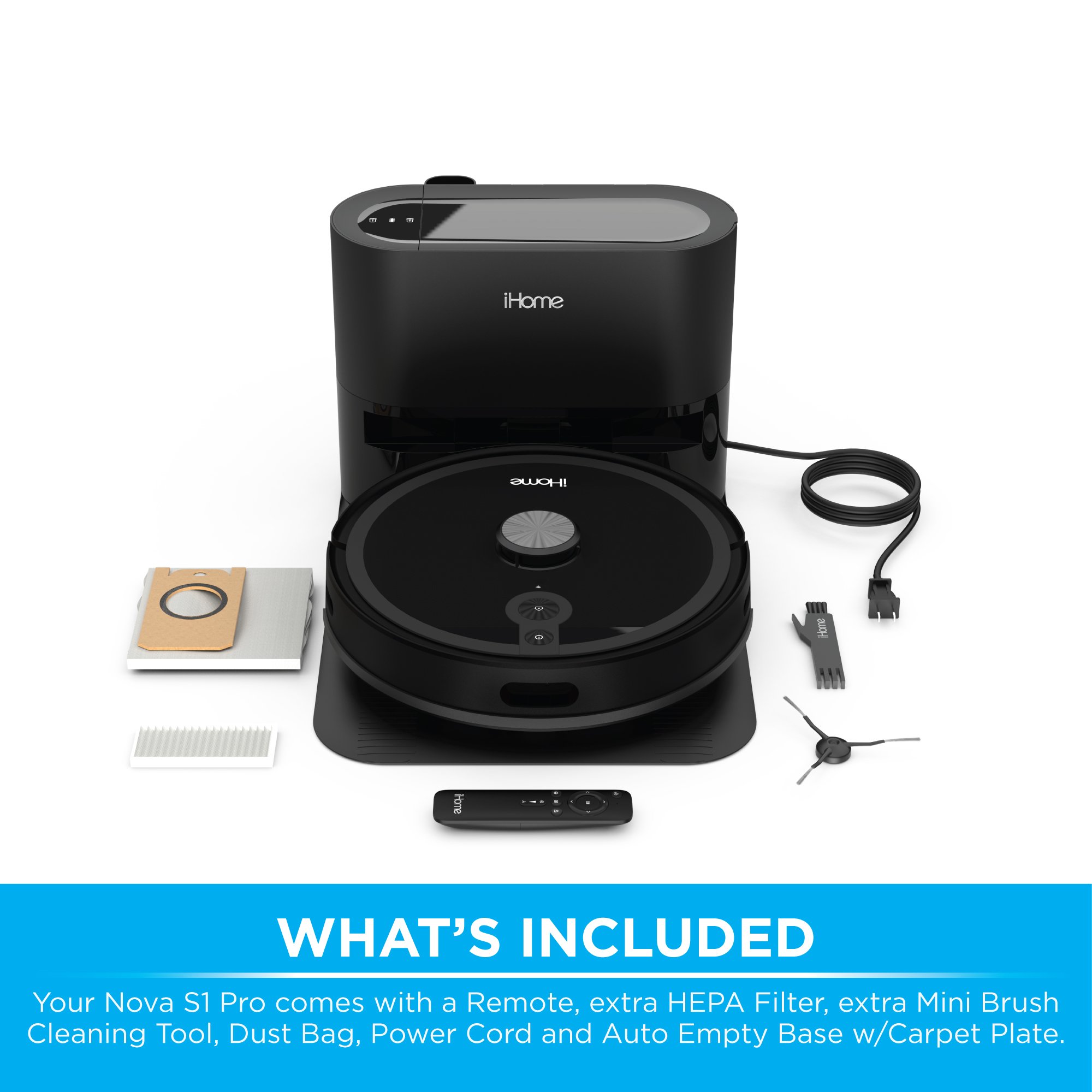 iHome AutoVac Nova S1 Pro Self Empty Robot Vacuum