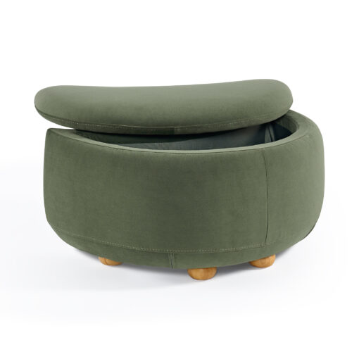 Better Homes & Gardens Juliet Modern Velvet 45.28" Chaise & Storage Ottoman, Olive