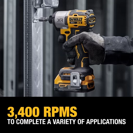DEWALT XR 20-volt Max 1/4-in Brushless Cordless Impact Driver (Battery and Charger Included with Soft Bag)