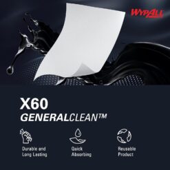 WypAll GeneralClean X60 Multi-Task Cleaning Cloths, Jumbo Roll (34955), Strong and Absorbent Towels, White (1,100 Sheets/Roll, 1 Roll/Case, 1,100 Sheets/Case)