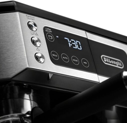 De'Longhi All-in-One Combination Coffee Maker & Espresso Machine + Advanced Adjustable Milk Frother, Black, COM532M