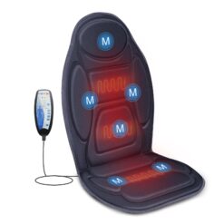 Snailax Vibration Back Massager with Heat, Massage Seat Cushion with 6 Vibrating Motors and 2 Heat Levels