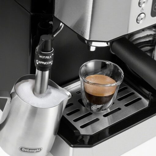 De'Longhi All-in-One Combination Coffee Maker & Espresso Machine + Advanced Adjustable Milk Frother, Black, COM532M