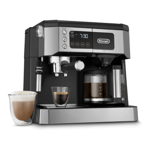De'Longhi All-in-One Combination Coffee Maker & Espresso Machine + Advanced Adjustable Milk Frother, Black, COM532M