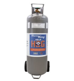 Flame King 100LB Horizontal/Vertical LP Cylinder w/ POL Valve Steel Propane tank