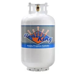 Flame King 30LB Empty Steel Propane Tank LP Cylinder with Type 1 OPD Valve, for Grills and BBQs