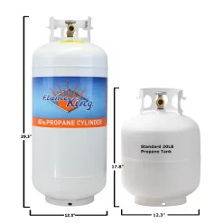 Other Dimensions Overall 29'' H X 12'' W X 12'' D Overall Product Weight 35 lb. Details Product Type Propane Tank Material Steel Weather Resistant Yes Refillable Yes Propane Tank Capacity 7.78 gallons Outdoor Use Yes Imported Yes Location Indoor / Outdoor Certifications Safety Listing(s) DOT and TC Approved/Compliant