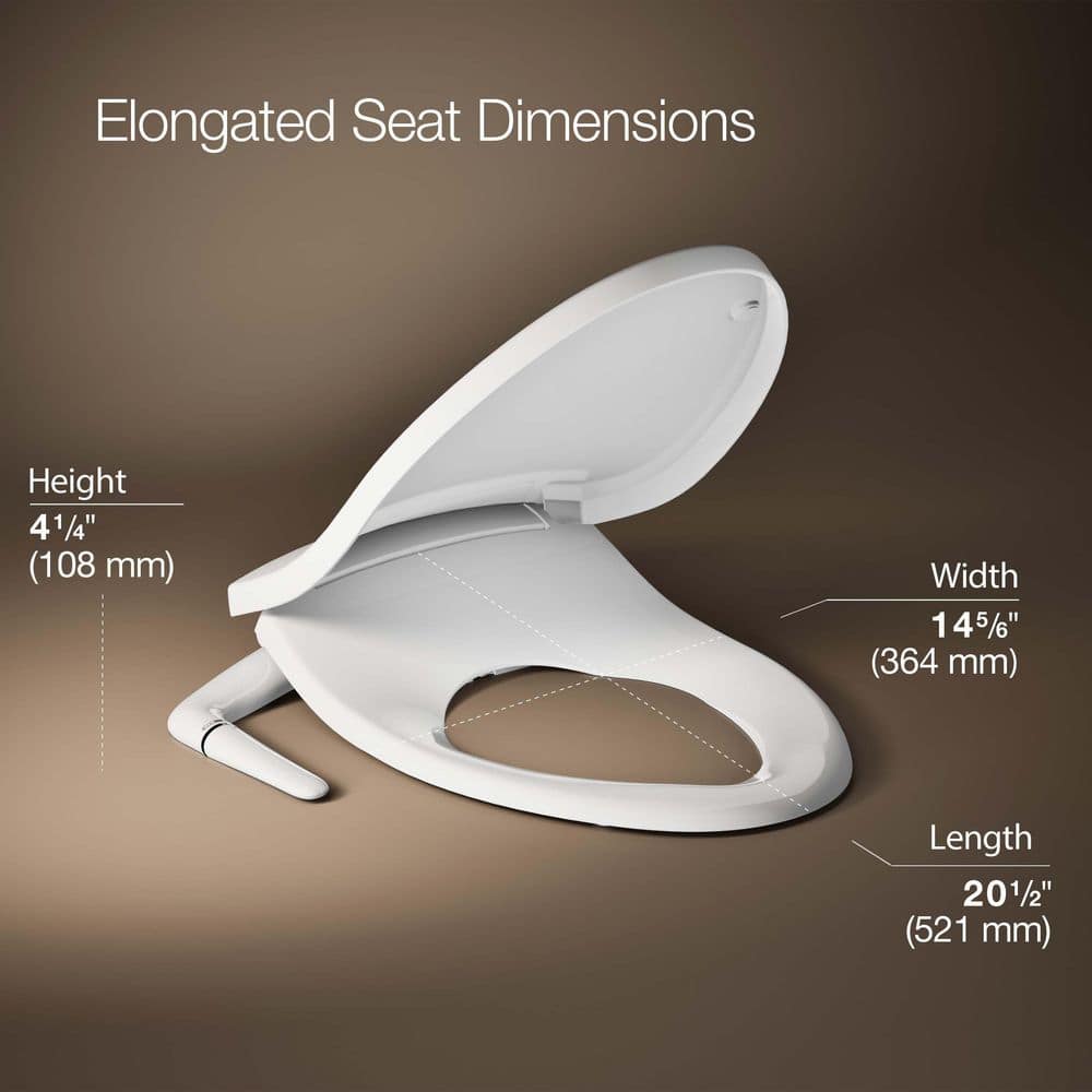 KOHLER Purewash M250 Non-Electric Bidet Seat for Elongated Toilets in White K-5724-0
