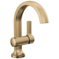 Delta 15855LF-CZ Albion Single Hole Bathroom Faucet with Drain Assembly, Single Handle Bathroom Sink, Champagne Bronze