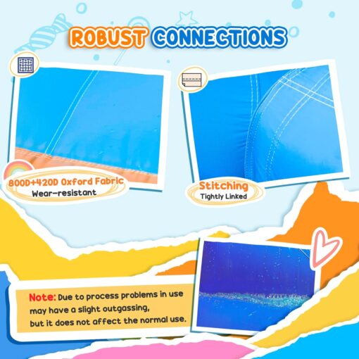 Outsunny 5-in-1 Kids Inflatable Bounce House Jumping Castle with Water Pool, Slide, Climbing Walls, & 2 Water Guns, Orange, Blue, Yellow