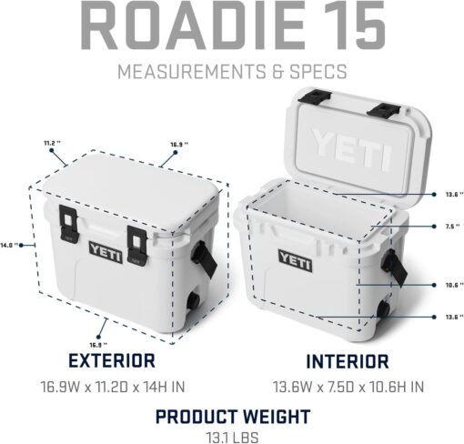 YETI Roadie 15 Hard Cooler with DoubleDuty Shoulder Strap