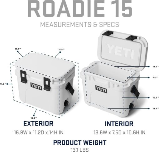 YETI Roadie 15 Hard Cooler with DoubleDuty Shoulder Strap