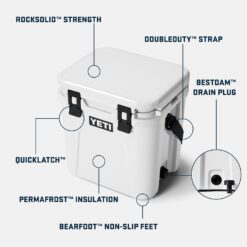 YETI Roadie 24 2.0 Hard Cooler with DoubleDuty Shoulder Strap and Drain Plug