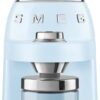 SMEG CGF11 Retro-Style Coffee Grinder – Burr Mill with 30 Grind Settings, Stainless Steel Conical Burrs, Removable Hopper – Precision Countertop Grinder for Espresso, Drip, French Press-Pastel Blue