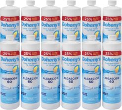 Doheny's Algaecide 60 | Pro-Grade, Metal-Free & Non-Foaming | Prevents All Algae Types | No Stains or Clouding | Safe for Salt, Chlorine & Bromine Pools | Treats 160,000 Gallons | 12 x 40oz (480oz)