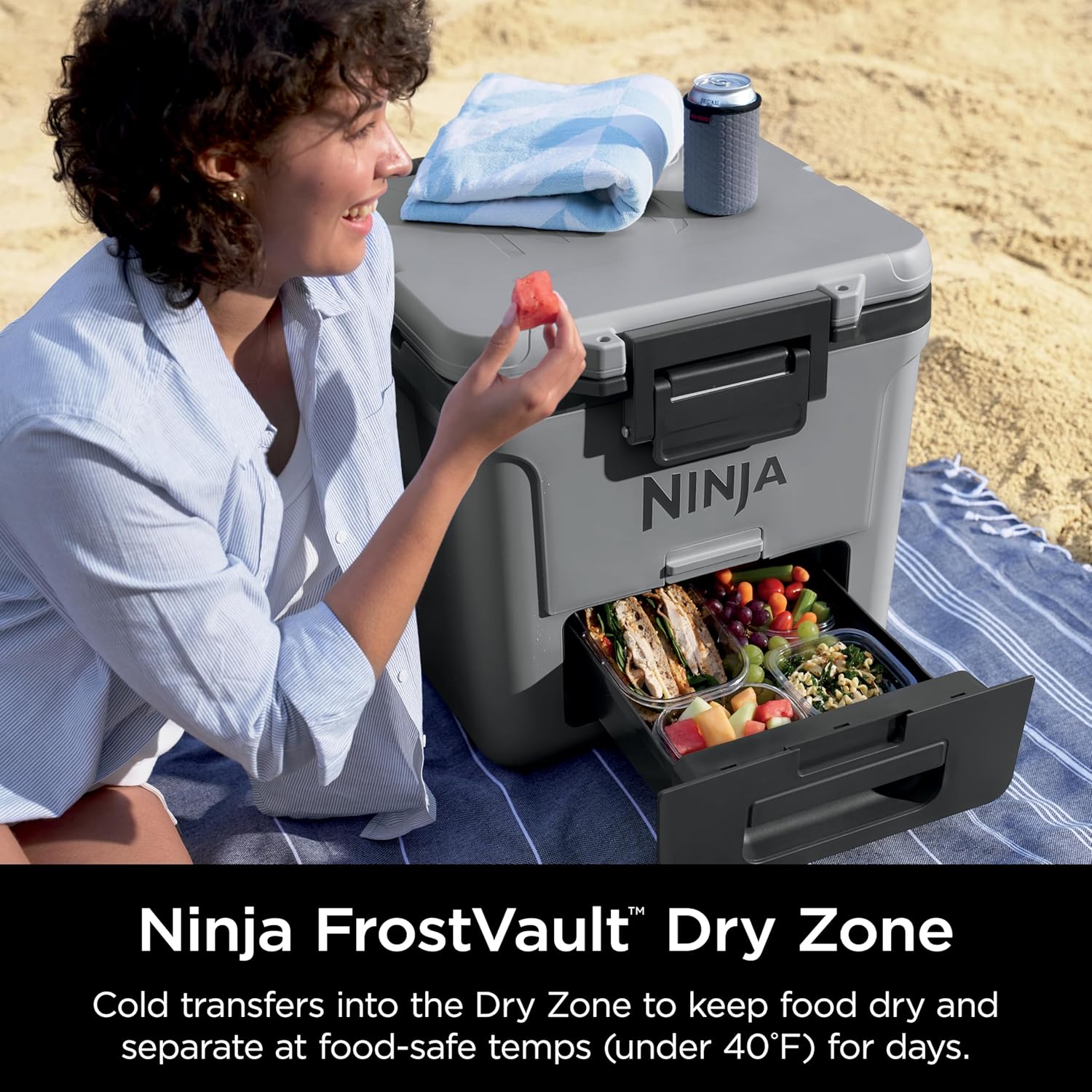 Ninja FrostVault 30qt Wheeled Cooler with Dry Zone, Integrated