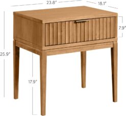 Nathan James Jasper Mid-Century Modern Nighstand, Side Table with