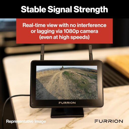 Furrion Vision S+ RV Observation System with 7" Monitor, Sharkfin, Infrared Night Vision, Live Streaming, Wide Viewing Angle - FOS7HTASF