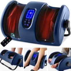 Best Choice Products Foot Massager Machine, Therapeutic Reflexology Massager w/ High-Intensity Rollers - Navy Blue