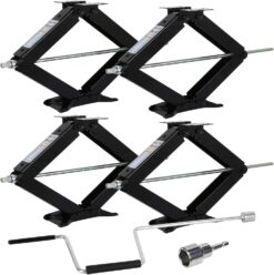 WEIZE RV Trailer Camper Stabilizer Leveling Scissor Jacks with Handle 24" 9000lbs Set of 4