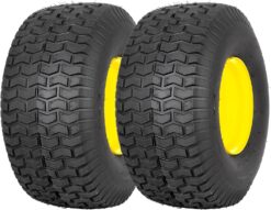 WEIZE 20x8.00-8 Tubeless Rear Tire with Wheel Assemblies, 3.5" Offset Hub, 3/4" Borehole with 3/16" Keyway, Replacement for Riding Lawn Mowers, 4 Ply, 965lbs Capacity, Set of 2