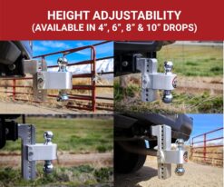 Weigh Safe Adjustable Trailer Hitch Ball Mount, 4