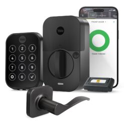 Yale Assure Lock 2 Norwood Bundle Black Suede Smart Wi-Fi and Bluetooth Touchscreen Keypad Electronic Deadbolt and Handle Lock