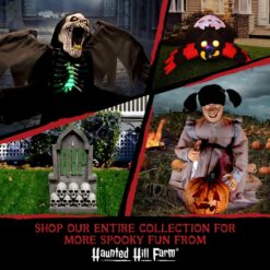 Haunted Hill Farm Life-Size Scary Talking Clown Animatronic with Touch Activated Lights and Sounds, Battery Operated Indoor or Covered Outdoor Decoration, Creepy Halloween Prop